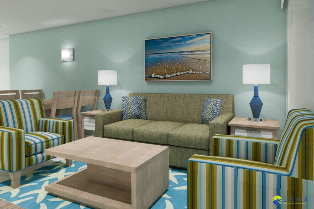 3D hotel room dimensions planning & layout for interior design