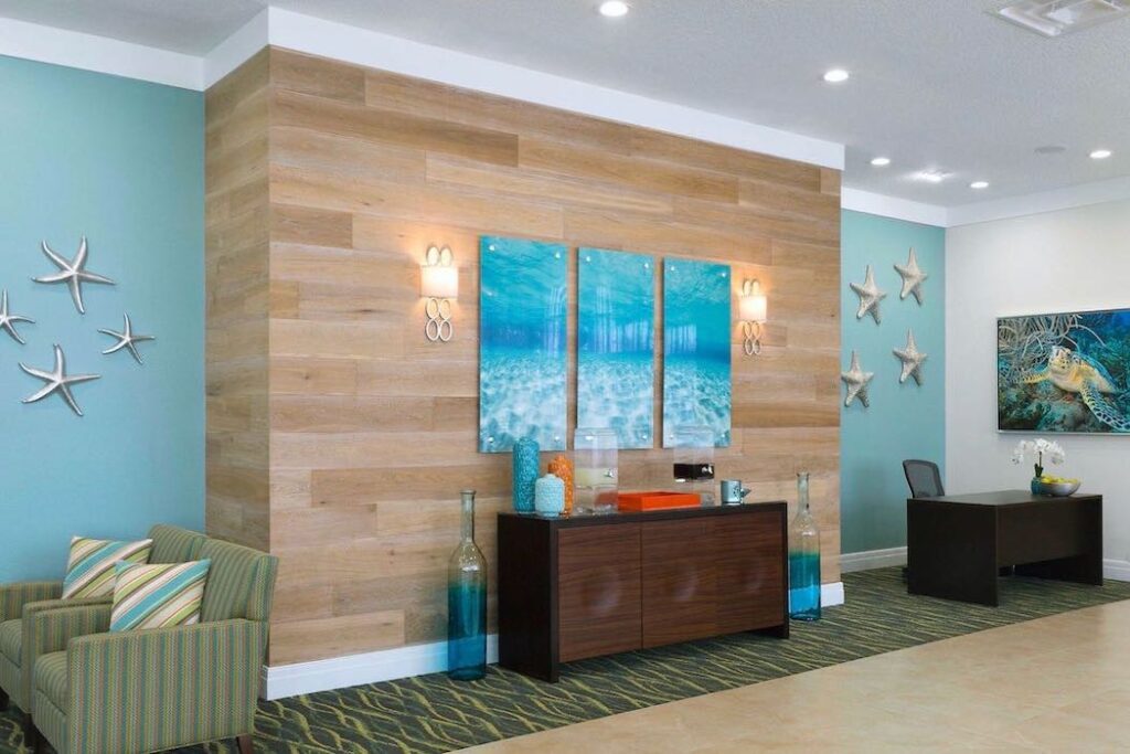 grand seas by exploria resorts hotel lobby reception ff&e and interior design by sena hospitality design
