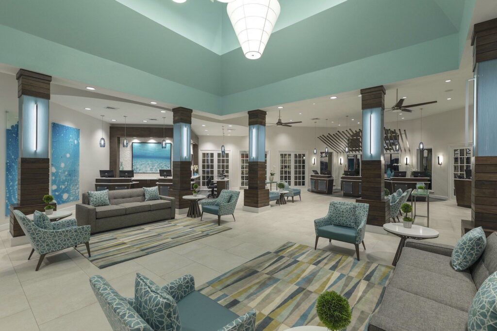 summer bay orlando resort hotel lobby interior design ff&e furniture fixtures renovations sena hospitality design